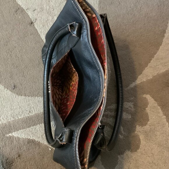 LODIS BLACK PEBBLED LEATHER SHOULDER TOTE - Picture 5 of 7